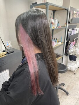アジールヘア 所沢プロペ通り店(agir hair) インナーホワイトピンクロングフェミニン