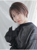 小顔に見える♪コンパクトショート　マロンベージュ