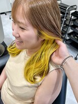 シファー(～Cifer) イエローインナーカラーくびレイヤー薄めバングお客様ヘア☆