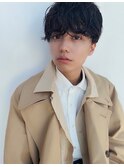 マッシュ/センターパート/刈り上げ/波巻き