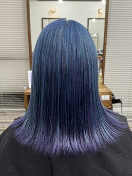 アジールヘア 北千住駅西口店(agir hair) ラベンダー＆ブルー アンブレラデザインカラー 北千住
