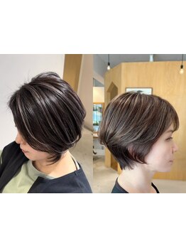 白髪を隠さず、ポジティブに活かす。脱白髪染めハイライトで、上品なデザインと透明感◎