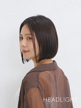 アーサス バイ ヘッドライト 新潟万代店(ursus by HEADLIGHT) 切りっぱなしワンレンボブ×小顔×オリーブグレーブラウン/黒髪