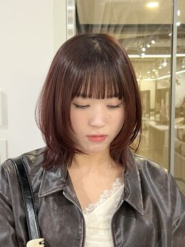 ノウハウ キョウト(KNOWHOW kyoto) フェイスレイヤー/レイヤーボブ/ワインレッドカラー