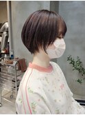 丸みショートボブ/ショートヘア/イルミナカラー/ラベンダー[調布