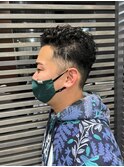 ツーブロックショート くせ毛カット アシンメトリー