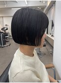 【中目黒】襟足ギリギリのナチュラルボブ!オリーブブラウン