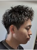 メンズショート　ソフトツイストパーマ