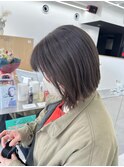 切りっぱなしボブ/オリーブベージュ