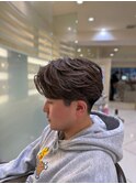 “フェザーパーマ”マッシュラウンドマッシュ