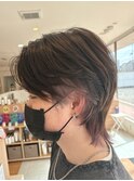 ウルフヘアを活かしたインナーカラー