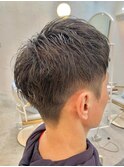 メンズヘア黒髪刈り上げツーブロックショートフェードヘッドスパ