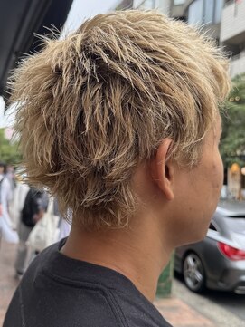 ソラ 広尾店(SORA) 無造作スパイキーショートメンズショートブリーチカラー