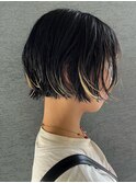 デザインカラー ミニボブ ポイントカラー 抜きっぱなし