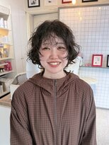 ヘアー アレス(hair ales)&nbsp;イメチェン　クールショート　前髪　パーマ　ウルフパーマ