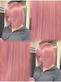 19040_ピンクハッシュカットボブ12トーンくびれショートボブ