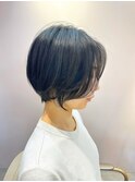 大人可愛い20代30代40代50代前下がりショートボブ丸みショート