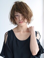 《dress/川崎1011》☆バレイヤージュショート×斜めバング☆