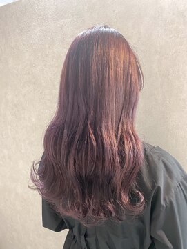 ジーナ 博多(Zina) 小顔セミウェットウェーブピンクベージュハイライトカラー