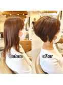 襟足スッキリお首が長く見えるショートボブ
