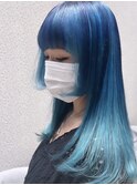 MIXブルーの個性派ヘア☆
