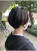 グレージュカラー/ボブウルフ/黒髪/ココアベージュ