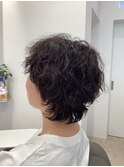 ウルフ、ゆるふわ外はねパーマ
