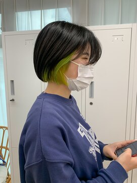 シーラス(cirrus) 【mori担当】ミニボブ×イエロー×ライムグリーン20代/30代/40代