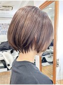 ショート 大人ショート マチルダボブ ピンクベージュ