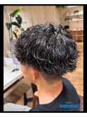 メンズカット×波巻きパーマ