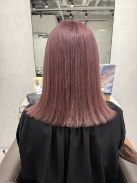 キートス(Kiitos) ピンクベージュミディアムボブ暖色系カラー