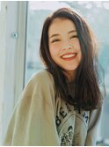 黒髪/グレーベージュ/レイヤーロング/酸性ストレート/髪質改善