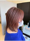 鮮やかに彩るピンクアッシュミディ　ハイトーン/ブリーチ