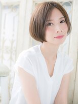 大波純一美容室パーティハン&nbsp;大人美人センターパート丸みショートボブa小山20代30代40代