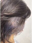 クラゲヘアーオリーブグレーココアベージュインナーブリーチ