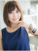 ぶつ切りボブ前下がりナチュラルストレートc5上尾20代30代40代