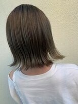トップスタイル リッチ&nbsp;切りっぱなしボブ　ハイライト　グレージュカラー