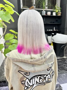 チュダック(ChuDuck) 【◎甘くてカワイイ◎】韓国風《シルバー×ピンク》ケアブリーチ