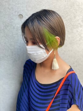 リブロ(liblo) ラインショート × インナーカラー(ライム)【liblo】