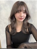韓国風レイヤー×顔まわりカット髪質改善カラー透明感春ベージュ