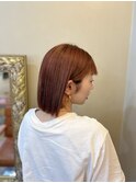 【切りっぱなし暖色ボブ】