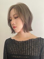 ハイトーンレイヤーボブミディアムレイヤーショートウルフボブ