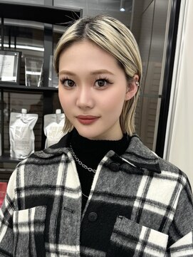 サンド 大阪梅田(sand) ＠hitoshi__sand ボブ/黒髪/ネビージュ/小顔/ワンレン/大阪梅田