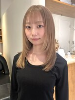 エルム 原宿 表参道(yelm)&nbsp;ハイトーンミルクティーベージュカラーミディアムレイヤー