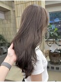 ブリーチなし ヘーゼルベージュ グレージュ レイヤーカット 夏
