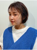 切りっぱなしボブ/ミニボブ/丸くないボブ/ヘーゼルベージュ