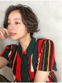 大人かわいいショートボブ【イルミナカラー】カーキグレージュ