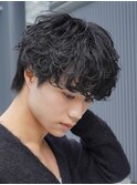 天神メンズシャドウパーマツイストスパイラルフェザーフェード眉