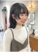 透明感髪質改善カラー小顔艶感ミディグレージュ