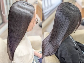 アリエス美容室南富山店の写真/くせ毛・うねりの解決策は【縮毛矯正】はもちろん【髪質改善tr★Aujua】【酸熱tr】からご提案◎